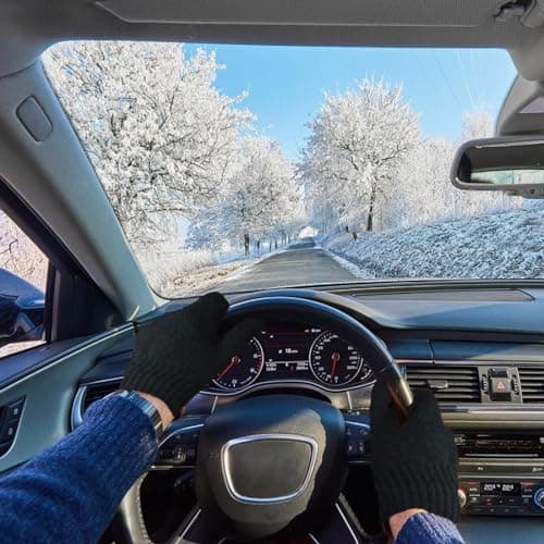 SILEDGN Fathers Day Dad Gifts from Son Wife 6 Pairs Winter Gloves for Men Warm Knit Gloves for Clod Weather Gifts for Dad Stretchy Thin Magic Glove for Driving Running Hiking - Thumbnail 5