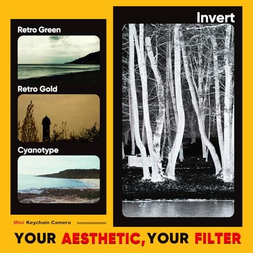 Keychain Camera, 16GB Mini Digital Camera with Built-in Flash & Retro Filters, Pocket Mini Camera for Travel, Vlogging, Bag Charm, Birthday Gifts - Thumbnail 4