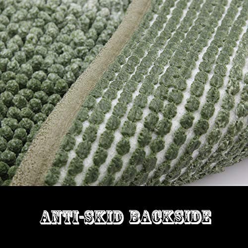 COSY HOMEER 28x18 Inch Bath Rugs Made of 100% Polyester Extra Soft and Non Slip Bathroom Mats Specialized in Machine Washable and Water Absorbent Shower Mat,Green - Thumbnail 4