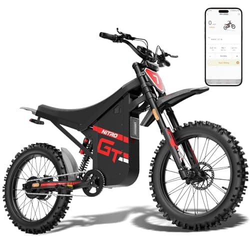 RIXOC GT19 Electric Dirt Bike for Adult,2500W Motor Peak 3000W,39MPH,52V 31.2Ah Removable Battery,62Mile Electric Motorcycle,19" Off-Road Tire E-Bike,Dual Hydraulic Brake, Colorful Display, Red - Image 1