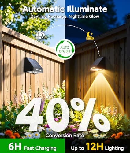 KOOPER Solar Fence Lights Outdoor Waterproof 10 Pack, Solar Fence Lights with Ultra-Bright LED Lens, 10 Modes & 9 Colors Outdoor Solar Lights for Fence, Backyard, Railing, Patio, Wall, Step, Deck - Thumbnail 3