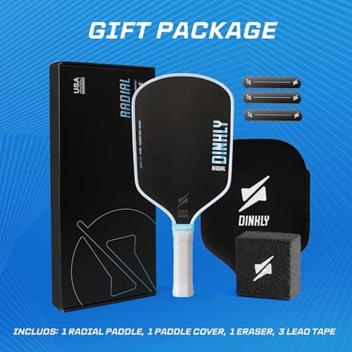 DINKLY Radial Pro Pickleball Paddle, T700 Raw Carbon Fiber Thermoformed with Foam Injected Walls, USAPA Approved Pickle Ball Racket, Engineered for Maximum Spin & Consistency (16mm Hybrid) - Thumbnail 6