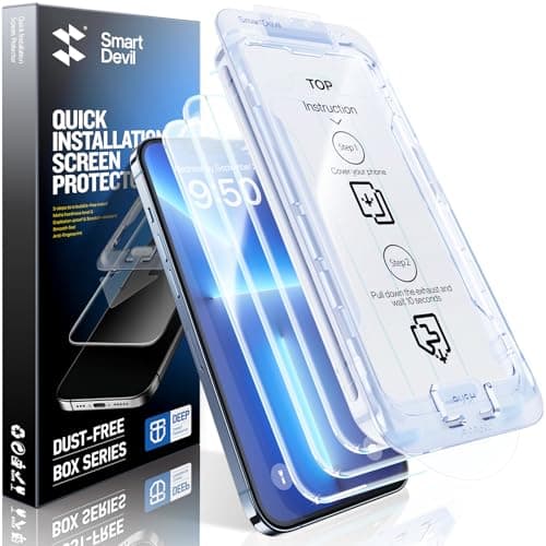 SMARTDEVIL 3 Pack for iPhone 12 Pro/iPhone 12 Screen Protector, 9H Hardness Military Grade Shatterproof, HD Clear Tempered Glass with Auto Dust-Elimination, Bubble Free, Easy Installation - Image 1