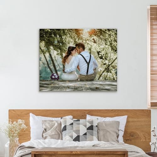 WEGA Custom Canvas Prints with Your Photos Customized Photo Prints Personalized Gifts Canvas Pictures Wall Art Decor for Living Room Bedroom Dining Room Framed (10''X8'') - Thumbnail 5