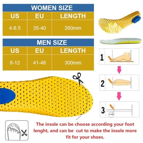 XINIFOOT 3 Pairs Elastic Shock Absorbing Shoe Insoles Breathable Honeycomb Sneaker Inserts Sports Shoe Insole Replacement Insoles for Men - Thumbnail 2