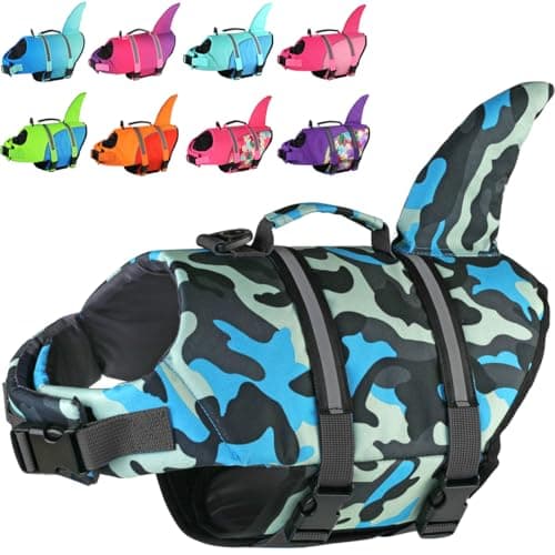 Doglay Dog Life Jacket Shark, Ripstop Dog Life Vests for Swimming Boating with High Buoyancy and Rescue Handle, Adjustable Dog Life Jacket Pet Flotation Vest for Small Medium Large Dogs - Image 1