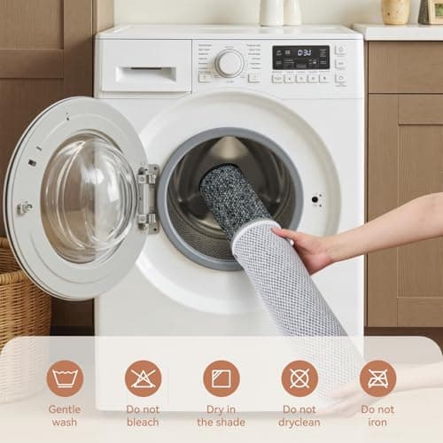 PADOOR Thin Bath Mats, Braided Bath Mats for Bathroom, No-Slip Rubber Backed Bath Rugs, Machine Washable & Quick Dry Absorbent Bathroom Mat (24"x36", Darkgrey) - Thumbnail 6