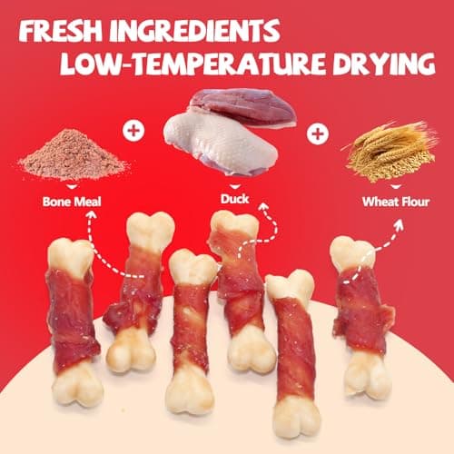 PawFuel Dog Treats Duck Meat Calcium-Rich Chewable Bones,Rich in Taurine, Without Raw Skin. Suitable for Small Medium Large Dogs Training Reward Each Pack Contains 14.11 Ounces - Thumbnail 3