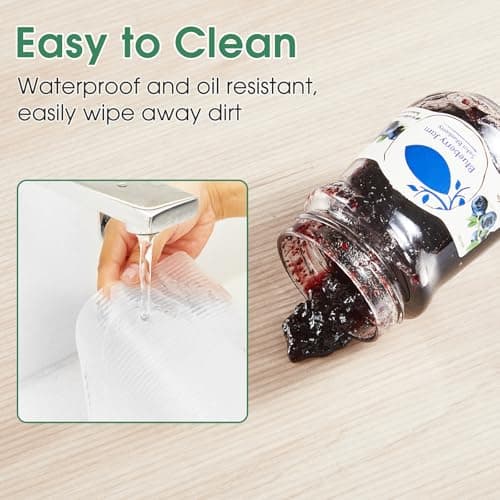 Drawer and Shelf Liner for Kitchen Cabinets, Non Adhesive Non Slip EVA Cabinet Liner Mat, Clear Waterproof Washable Cut to Size Shelf Liner for Pantry, Refrigerator, Desk and Storage, 12" x 120" - Thumbnail 4