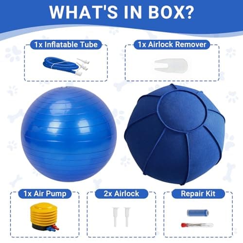 VOXGET Herding Ball for Dogs and Horses, 25" Thickened Durable Herding Ball Set for Australian Shepherd, Interactive Dog Training Toy for Medium Large Breeds Outdoor Play and Exercise Agility (Blue,L) - Thumbnail 5