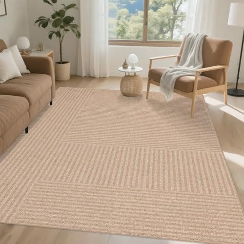 Arvenchy Easy Jute Rug 8x10: Indoor Outdoor Natural Boho Area Rugs for Living Room Patio Washable - Farmhouse Neutral Contemporary Large Carpet for Bedroom Dining Room Backyard Office Non Slip - Image 1