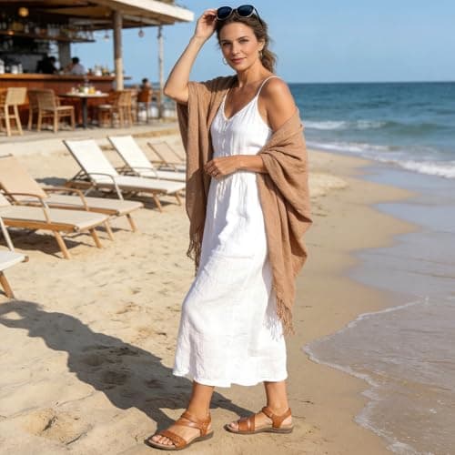 Rihero Orthopedic Sandals for Women Arch Support Comfortable Flat Sandals with Adjustable Strap for Summer Beach Walking Brown 11 - Thumbnail 3