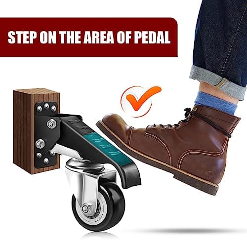 SPACECARE Retractable Workbench Casters Kit, Heavy Duty Workbenches Wheeels with 600 lbs Capacity, Adjustable Workbench Casters for Workbenches, Tables, and Cabinets, Easy to Install 4 Pack - Thumbnail 5