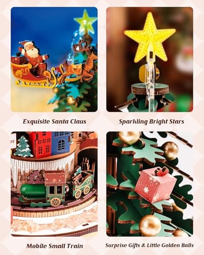 Rowood 3D Puzzle Miniature House Kit,Wooden Music Box Model Kit,DIY Miniature Dollhouse Kits for Adults to Build,Collectible Building Home Decor,Gift for Adults on Christmas Birthday - Melody Tree - Thumbnail 4