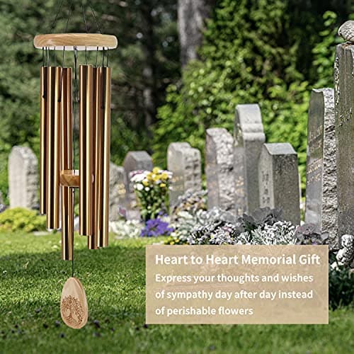 Astarin Windchimes Outdoors with Engraved Lifetree, 30 Inch Memorial Wind Chime for Outside, Sympathy Wind Chime for Loved One, Outdoor Wind Chimes for Mother, Bronze Wind Chimes. - Thumbnail 4