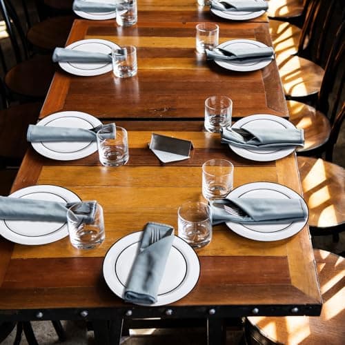 LIYH 60 Pcs White Plastic Disposable Plates for Party With Black Rim - White and Black Plates Includes 30 Dinner 10.25" & 30 Appetizer/Dessert Plate 7.5" for Wedding Party Birthday - Thumbnail 6