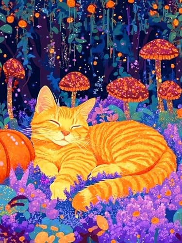 igoodom Cat Diamond Art Kits for Adults, Cat Diamond Painting Kit, Full Drill Round Diamond Art Kits, DIY Gem Art and Crafts for Home Wall Decor Gift 12x16inch - Image 1