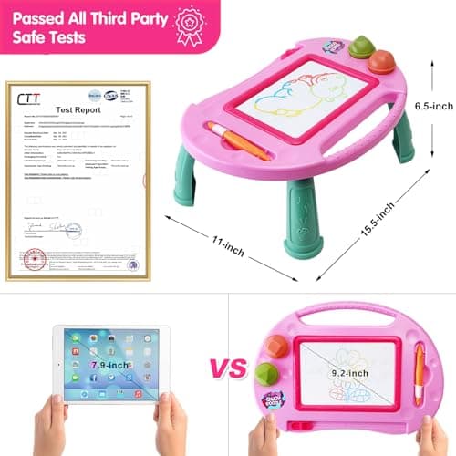 Toys for 1-2 Year Old Girls,Magnetic Drawing Board,Toddler Toys for Girls Age 2 3,Erasable Doodle Board for Kids,Learning Toy for Toddler 1 2 3,Gift for 1 2 Year Old Kids Christmas Birthday Easter - Thumbnail 3