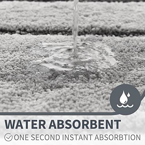GRANNY SAYS Gray Bathroom Rugs, Bath Mats for Bathroom Non-Slip, Super Soft and Water Absorbent, Microfiber Bath Rugs, Machine Wash Dry, Large Bath Rugs for Bath Floor, Tub and Shower 36" x 24" - Thumbnail 4