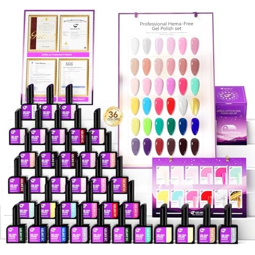 gelike ec Pro Gel Polish for Salon: 36 Colors Kit HEMA-FREE Highly Pigmented Formula Manicure Nail Art Design for Women 16ml Professional Bottles - Image 1