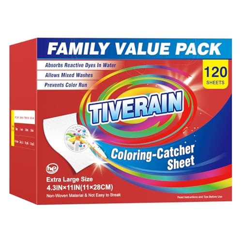 TIVERAIN 120 Counts Coloring-Catcher Sheet for Laundry,Color Grabbers Laundry Sheet,Allow Mixed Washes and Prevents Color Runs,Fragrance Free Color Absorber Sheets for Washer No Fluorescent Agent - Image 1