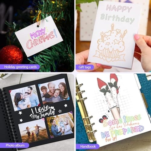 Glitter Markers Outline Pens Metallic Shimmer Marker, 12 Cute Tween Teen Girl Gifts Cool Trendy Stuff Drawing Art Supplies for 6-8 9-12 10-12 Year Old Kids, Fun Arts Crafts Kids Ages 8-12 Year Old - Thumbnail 6