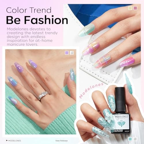 modelones Gel Nail Polish Set, 6 Colors 2026 Spring Easter Silver Cat Eye Gel Polish Translucent Pastel Sheer Pink Yellow Lavender Purple Baby Blue Mint Green Jelly Nail Polish W Magnet LED DIY Gift - Thumbnail 3