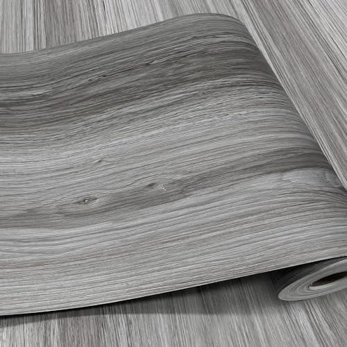 auxua Wood Grain Peel and Stick Floor Tiles – 11.8” Width, Full Roll Length of 118" – Versatile Design for Any Space, Grey Self Adhesive Vinyl Flooring, Waterproof and Non-Slip Features - Image 1