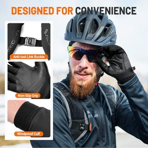 AOPREL Winter Gloves Men Women Windproof Touchscreen Gloves with Liner Thermal,Running Gloves for Cycling Driving Daily Work - Thumbnail 5