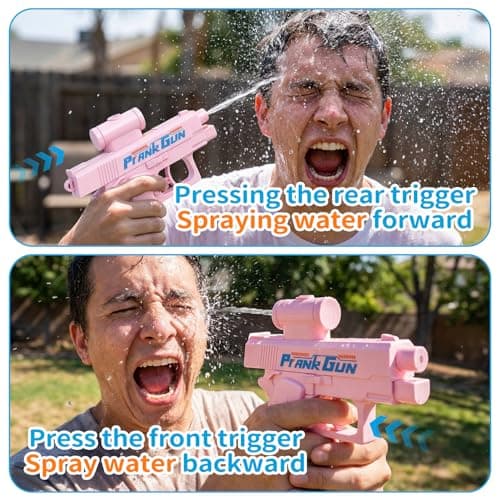 Prank Water Gun 3 Pack, Two-Way Squirt Gun with Reverse Spray, Hilarious Novelty Toy for Summer Parties, Beach & Pool Water Fighting Activities, Funny Gag - Thumbnail 5