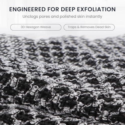Vertaze Premium Japanese Exfoliating Shower Towel, Carbon Fiber Extra Rough Body Scrubber, Extra Long Back Washcloth for Men and Women, 2-in-1 face and Body Scrub for All Skin Types, Rip-Resistant - Thumbnail 4