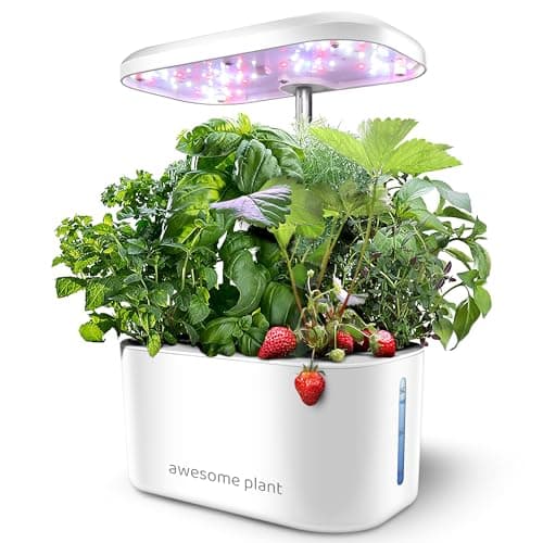 Awesome Plant 6Pro Hydroponics Growing System Kit (6 Pods), Indoor Garden Kit with 3L Watertank, 3 Grow Modes and Quiet Pump, Grow Herbs Lettuce Salad at Home Kit, Adjustable Height Up to 13", White