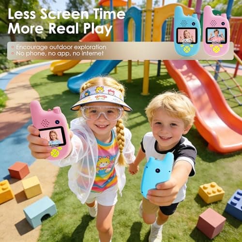 Video Walkie Talkies for Kids, Toys for 3–12 Year, Dual Camera, Rechargeable 2-Way Radio Toy, Send Photos & E-mojis, 1000ft Long Range for Indoor Outdoor, Camping, Hiking, Kids Games - Thumbnail 2