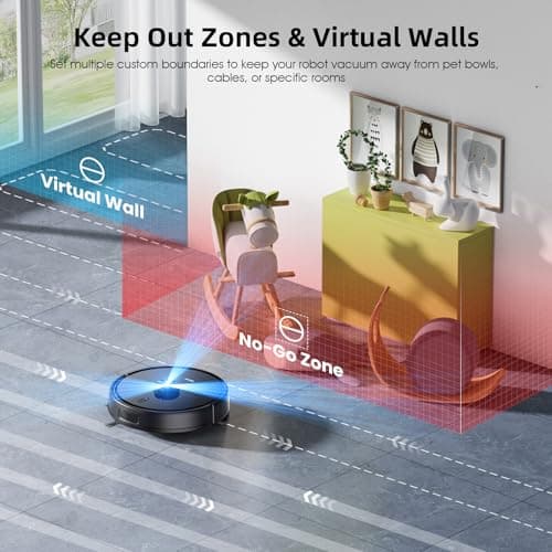Livvi 2 in 1 Robot Vacuum and Mop Combo, 3500 Pa Suction, Laser Navigator with Smart Mapping,120 Min Runtime, App/Voice/Remote Control, Self-Charging for Pet Hair & Hard Floor - Thumbnail 3