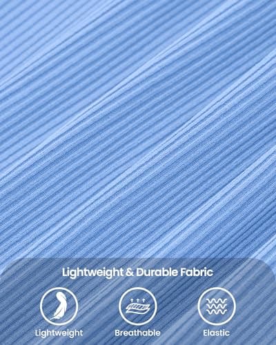 BTFBM Palazzo Pants for Women 2026 Summer Clothes Pockets High Waist Casual Knit Flowy Spring Wide Leg Trousers(Light Blue, Large) - Thumbnail 6