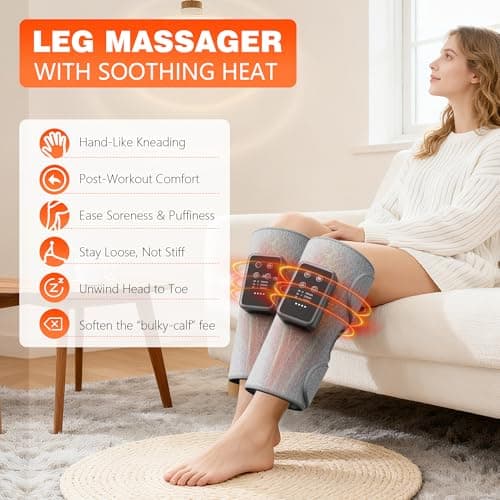 FLORAVIC Cordless Leg Massager with Heat for Daily Pain & Comfort Use, Calf Massager with Adjustable Wraps, 3 Modes & 3 Intensities, Valentines Day Gifts for Him Men, Seniors, Mom Gifts for Relaxing - Thumbnail 3