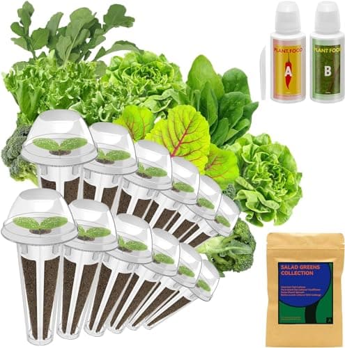 inbloom Salad Green Seed Pod Kit for Hydroponics Growing System, 12 Pods (350+ Seeds with American Fast/Paris Island/Buttercrunch Lettuce, Swiss Chard, Spinach, Cauliflower, and Wild Cabbage) - Image 1
