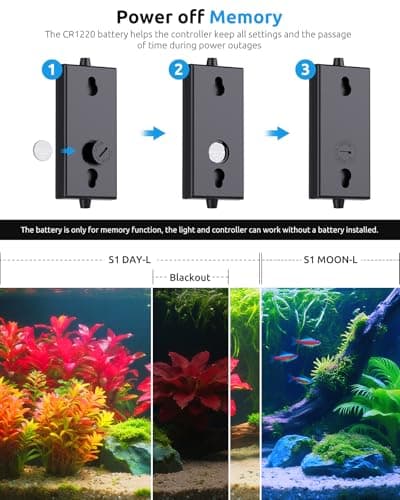 SEAOURA Aquarium LED Light with Thermometer, 18-24in Full Spectrum Lights for Fish Tank, 24/7 Programmable with Power Off Memory, WRGB Custom, 20 Level Dimmable Brightness for Freshwater Aquariums - Thumbnail 4