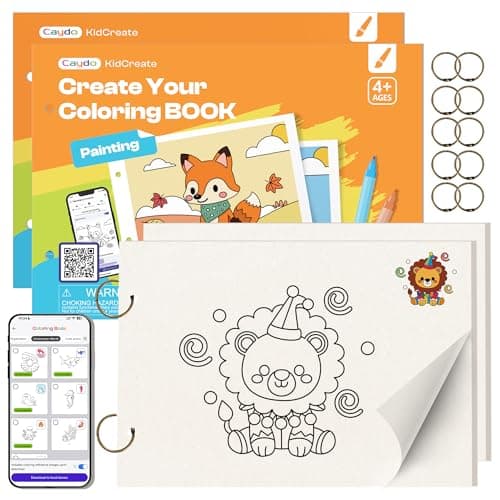 Caydo 80PCS 8x10 Inch Custom Coloring Pages for Kids with APP & Color Guide | Color Your Own Books | Acid-Free Blank Drawing Paper | 140 Patterns | Valentines Classroom Educational Activity - Image 1