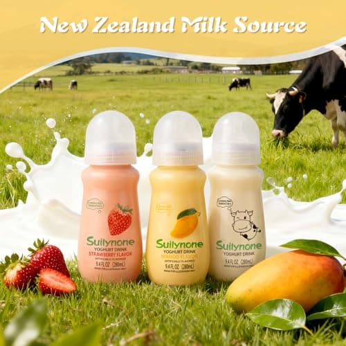 280ml Yogurt Drink Reusable Glass Bottle, 3-Pack Mixed Flavors Drinkable Yogurt - Fun Gift Box, Birthday & Holiday Present. - Thumbnail 5