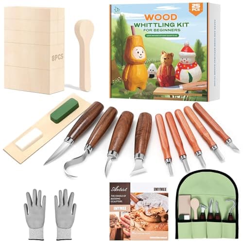 IMYMEE Wood Whittling Kit for Beginners-Complete Whittling Set with 4pcs Wood Carving Knives & 8pcs Basswood Wood Blocks-Perfect Wood Carving Kit Set-Includes Wood Carving Tools for Adults and Kids - Image 1
