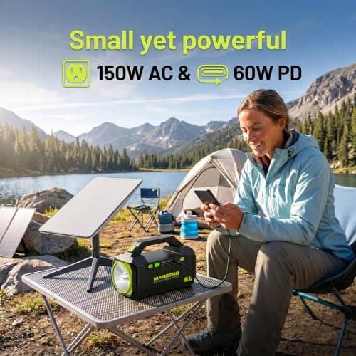 MARBERO Portable Power Station with AC Outlet 100W Solar Generator 88.8Wh - Thumbnail 2