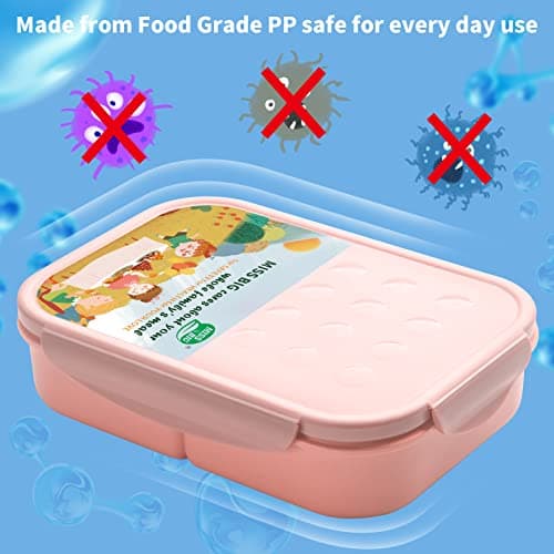 MISS BIG® Bento Box for Kids,Bento Box & Lunch Box,Leakproof, No BPAs/Chemical Dyes,M/W, D/W & Fridge Safe,1150ml Large Lunch Box for School, Picnic, Travel (Pink) - Thumbnail 4