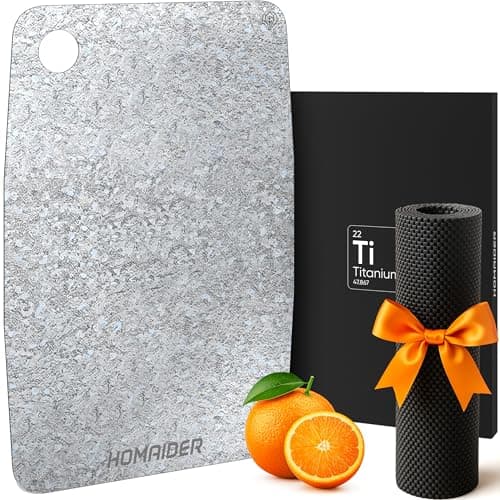 Homaider Titanium Cutting Board – Pure Titanium Chopping Board for Kitchen – Non-Toxic, Microplastic-Free, Double-Sided, Dishwasher Safe, Durable Metal Cutting Board - Image 1