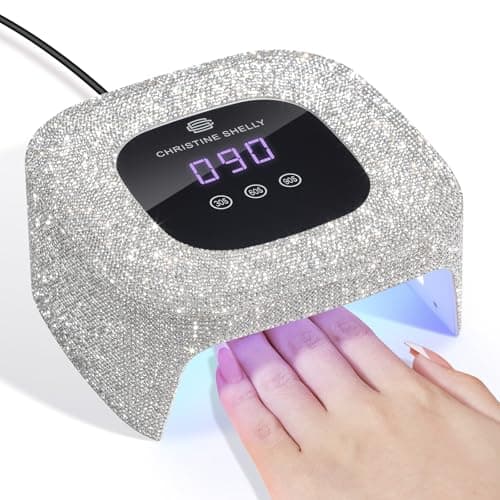 CHRISTINE SHELLY UV Nail Lamp, UV Light for Gel Nails, 48W Plug-in Mini Diamond Nail Lamp Nail Dryer with Touch Control Auto Sensor and 3 Timer Settings Nail Light Curing Lamp, Home (White Diamond) - Image 1