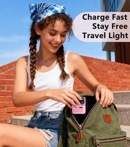 4-in-1 Retractable Gan Wall Charger Plug: 35W Fast Charging, Built-in USB C/Apple Cable, Dual USB-A/USB-C Ports, Charger Block for iPhone 17/16/15/14/13, iPad, Galaxy, Pixel, Travel Essentials, Pink - Thumbnail 5