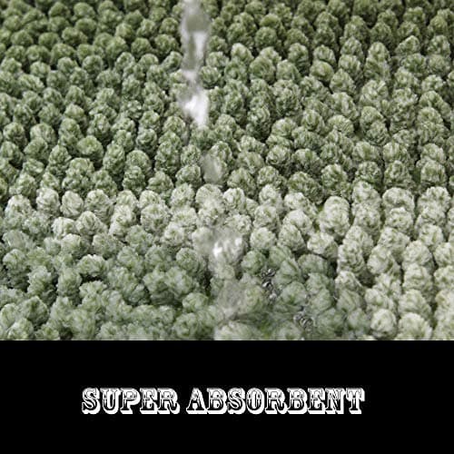 COSY HOMEER Bath Rugs Made of 100% Polyester Extra Soft and Non Slip Bathroom Mats Specialized in Machine Washable and Water Absorbent Shower Mat (36x24Inch, Green) - Thumbnail 5