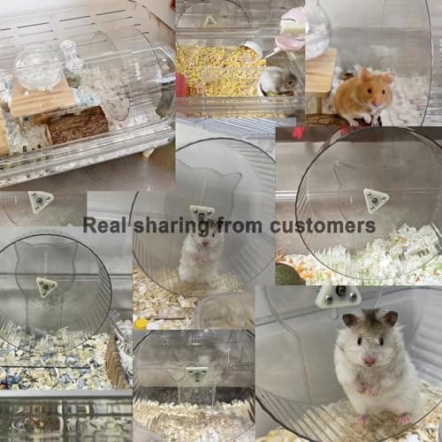 FURLINGDA Silent Hamster Wheel 9.3 Inch, Quiet Spinner Running Wheel with Adjustable Stand & Non-Slip Track – Ideal Small Animal Cage Accessories for Hamsters Gerbils Dwarf Syrian Mice - Thumbnail 5