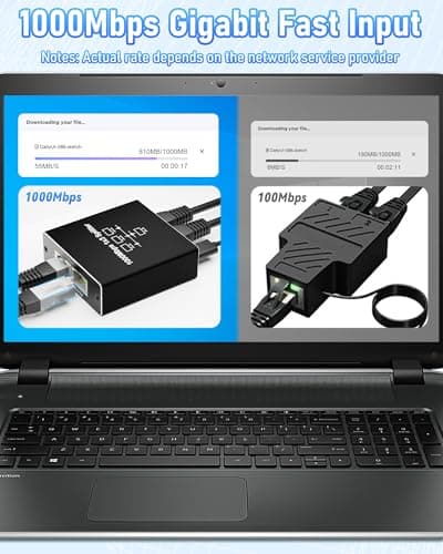 Ethernet Splitter 1 to 3, 1000Mbps Internet Cable Splitter 1 in 3 Out High Speed Gigabit Either Network Splitter LAN RJ45 Port Router Switch Work with Cat5/5e/6/7/8 Cable - Thumbnail 4
