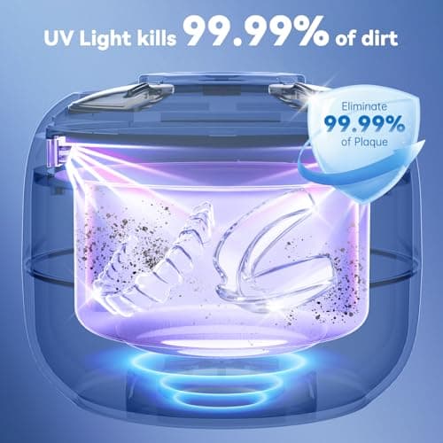 CANHOPE Ultrasonic Retainer Cleaner Machine, Ultrasonic Jewelry Cleaner, Denture Cleaner for Invisalign, Mouth Guards, Night Guards, Aligners, Toothbrush – Detachable Base & Lid, Digital Timer, Black - Thumbnail 4